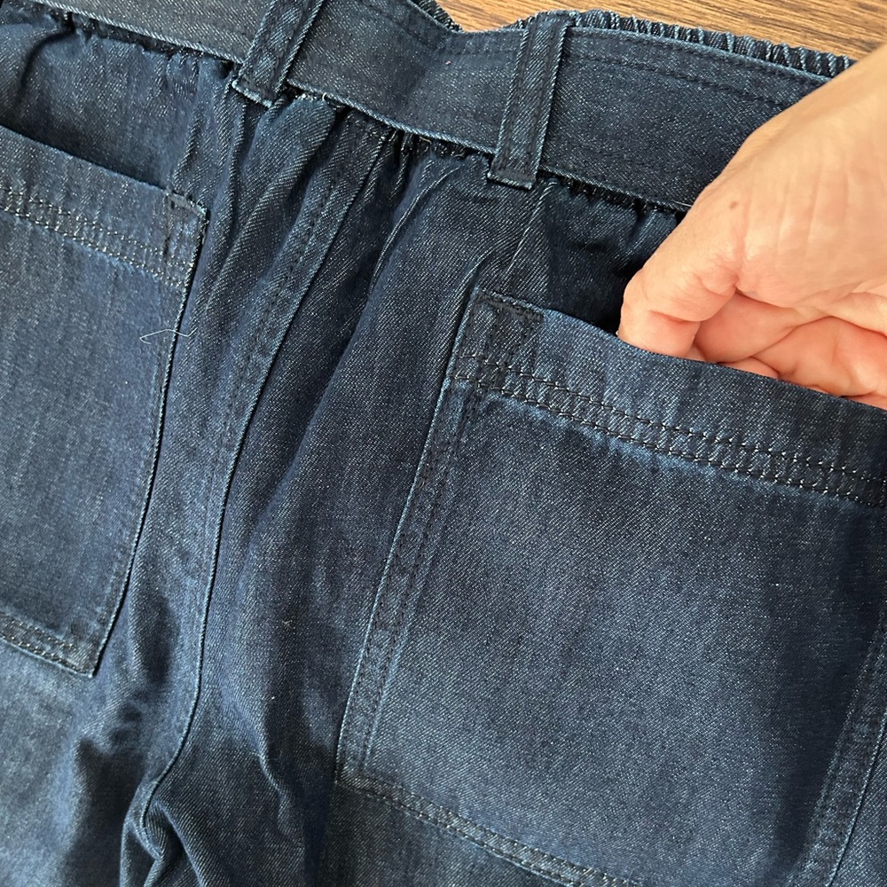 NWT Lilla P Size Small Dark Blue Denim Tie-Waist Women’s Pants - Picture 7 of 14